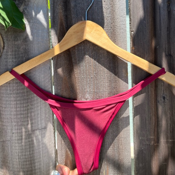 Posh Pua velvet maroon bikini bottoms; size Small - Picture 2 of 5